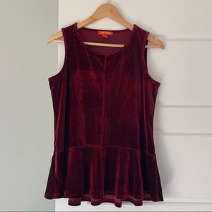 Joe Fresh Burgundy Velvet Top